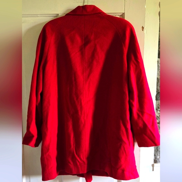 Vintage Herman Kay red wool blend coat, size 18 - Picture 2 of 5